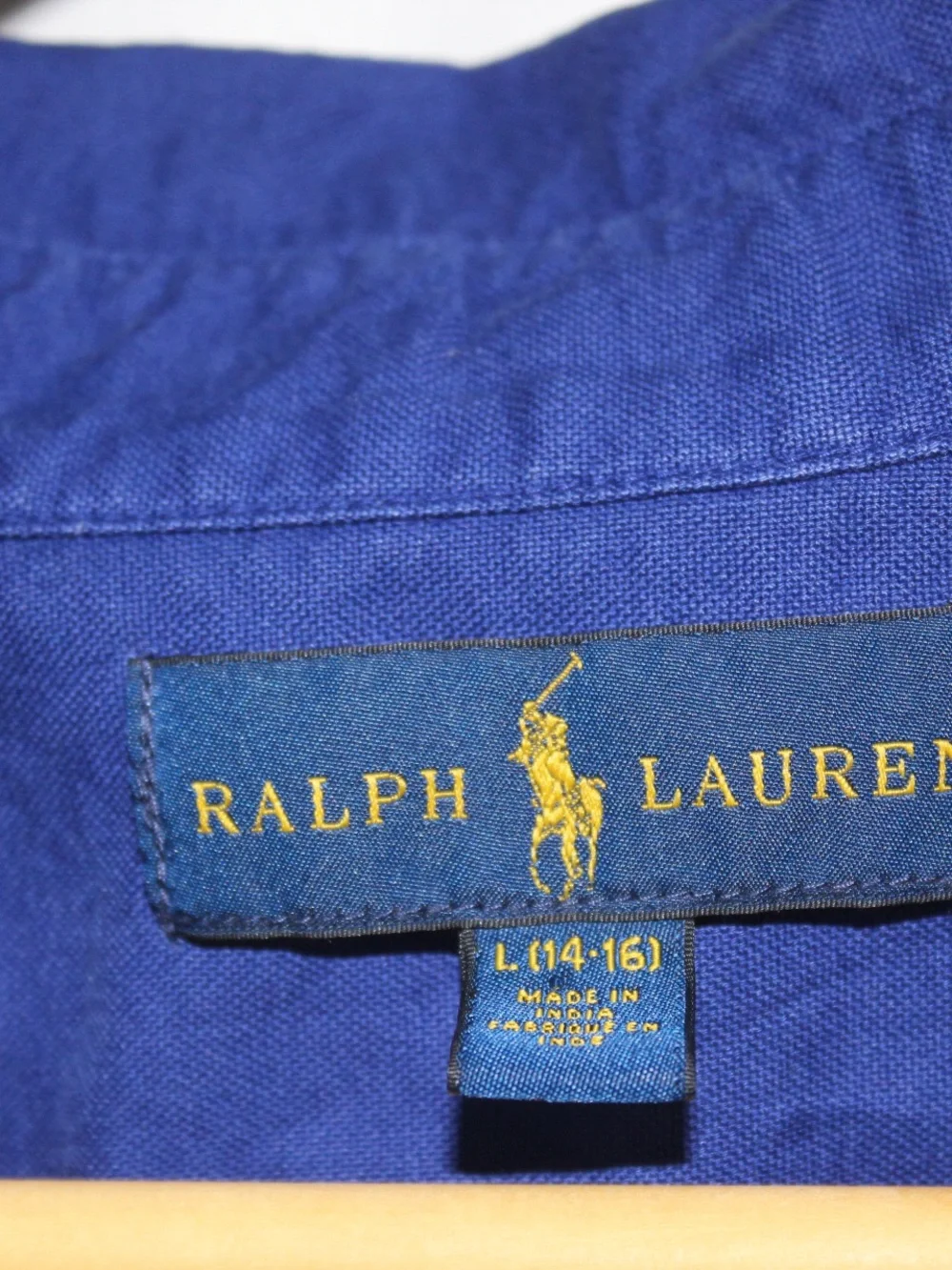 Ralph Lauren Blue Long-Sleeve Casual Button-Down Shirt 100% cotton L 14/16